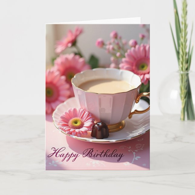 Sweet Teacup Birthday Card (Front)