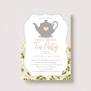 Sweet Teapot Bridal Shower Tea Party Invitation