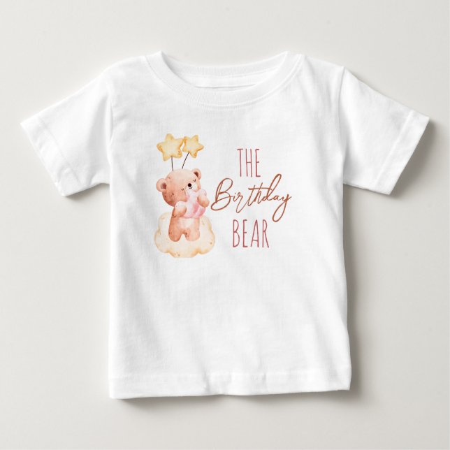  Sweet teddy bear birthday party  Baby T-Shirt (Front)