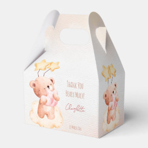 Sweet teddy bear birthday party personalised  favour box