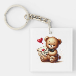 Sweet Teddy Bear Valentines Day Be Mine Key Ring