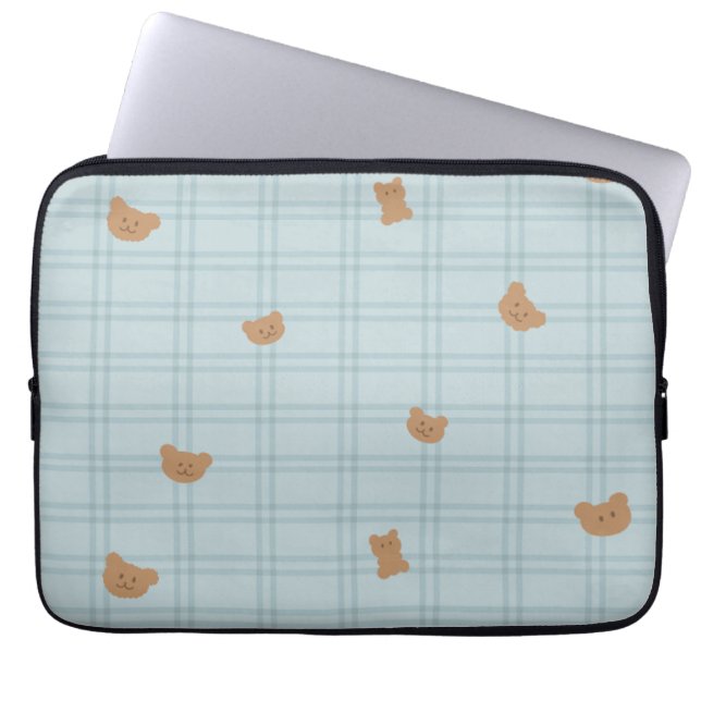 Sweet Teddy Bears Seamless Pattern – Cute Baby Laptop Sleeve (Front)