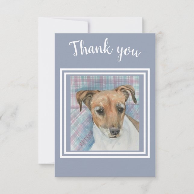 Sweet Terrier Puppy Thank You Card (Front)