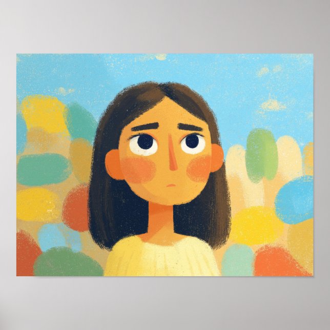 Sweet Textured Portrait with Confetti Background Poster (Front)