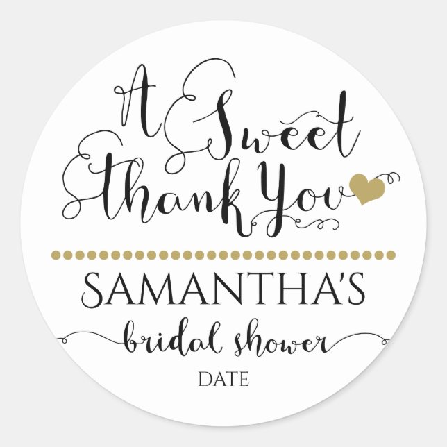 SWEET THANK YOU | BRIDAL SHOWER STICKER (Front)