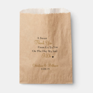 Sweet Thank You Personalised Black & Gold Wedding Favour Bag