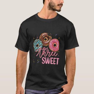 Sweet Three 3Rd Doughnut Birthday Girl Doughnut Pa T-Shirt