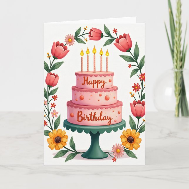 Sweet Tiered Birthday Card (Front)