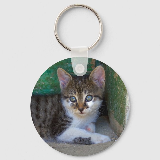 Sweet Tiger Cat Baby Key Ring (Front)