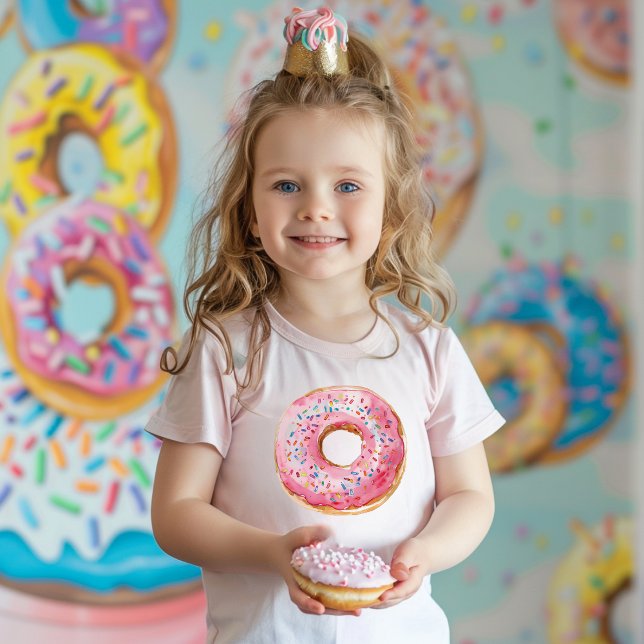 Sweet Time Pastel Pink Doughnut Birthday Toddler T-Shirt (Creator Uploaded)