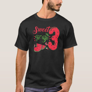 Sweet To Be Three 3rd Watermelon Birthday Family P T-Shirt