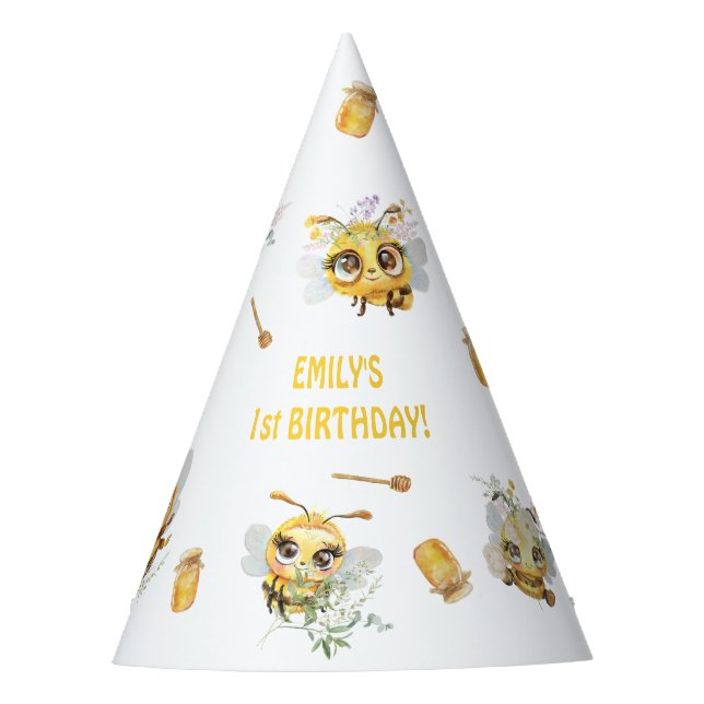 Sweet to Bee' Birthday Party Hat (Front)