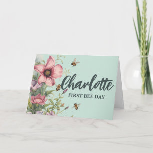 Sweet to bee Bumble Wildlfower Spring Birthday Par Thank You Card