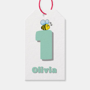 Sweet to Bee One 1st Birthday Cute Bumble Bee Gift Tags