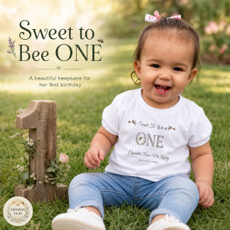 Sweet To Bee One 1st Birthday Lavender Watercolor Toddler T-Shirt