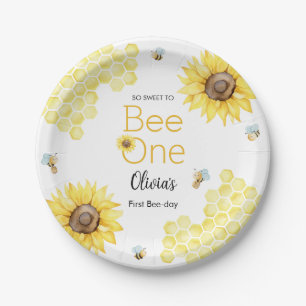 Sweet To Bee One First Bee Day Birthday Party Paper Plate
