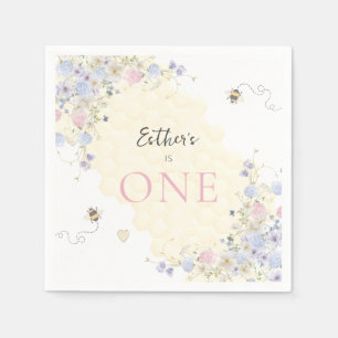 Sweet To Bee One Pastel First Birthday Napkin
