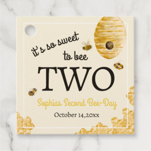 Sweet To Bee Two Second Birthday Bees Honeycomb Favour Tags