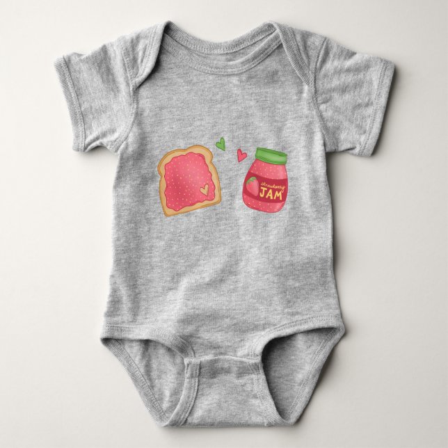 Sweet Toast and Strawberry Jam Baby Bodysuit (Front)