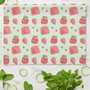 Sweet Toast and Strawberry Jam Tea Towel