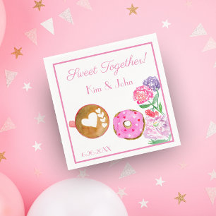 Sweet Together Pink Doughnut With Latte Napkin