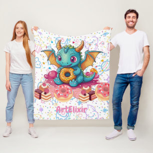 Sweet Tooth Dragon Pattern Fleece Blanket