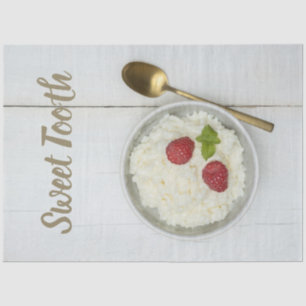 Sweet Tooth rice pudding with raspberries dessert Tissue Paper