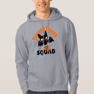 Sweet Tooth Squad Halloween Hoodie – Bat & Pumpkin