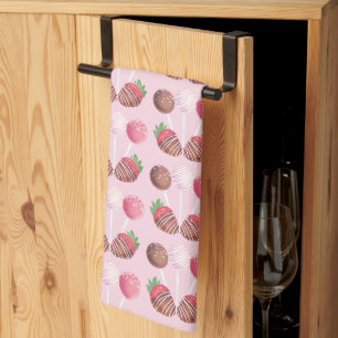 Sweet Treat Chocolate Strawberries And Cake Pops Tea Towel