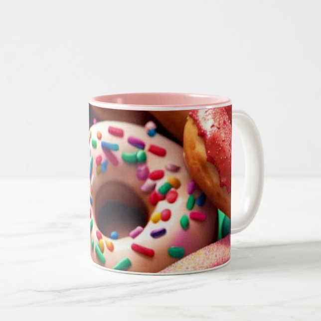 Sweet Treat Doughnut: Two-Tone Coffee Mug (Front Right)