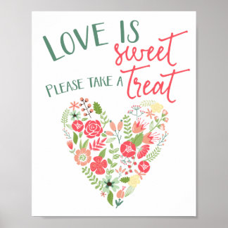 Sweet Treat Floral Heart Wedding Sign