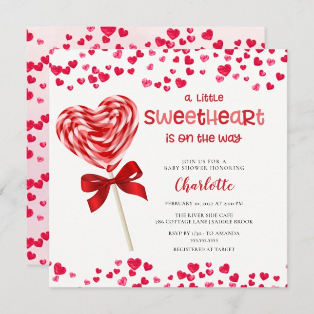 Sweet Treat Little Sweetheart Baby Shower  Invitat Invitation (Front/Back)