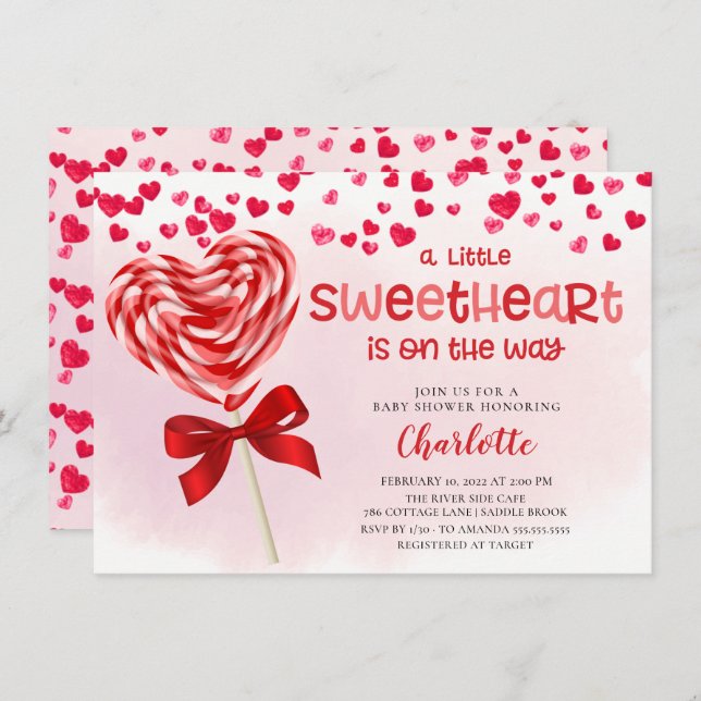 Sweet Treat Little Sweetheart Baby Shower  Invitation (Front/Back)
