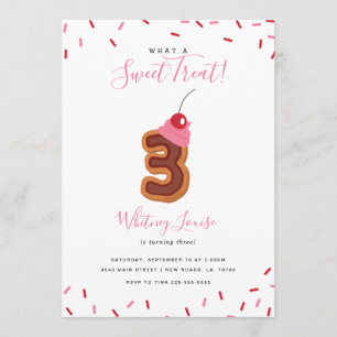 Sweet Treat Third Birthday Invitation