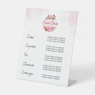 Sweet Treats Bakery Price Pedestal Sign