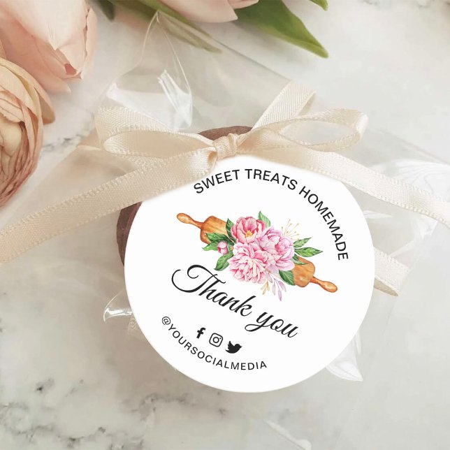 Sweet Treats Bakery Thank you  Classic Round Sticker (Creator Uploaded)