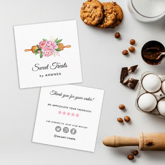 Sweet Treats bakery Thank you Square Business Card
