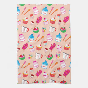 Sweet Treats Baking Pattern Tea Towel