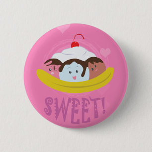 Sweet Treats - Banana Split! 6 Cm Round Badge