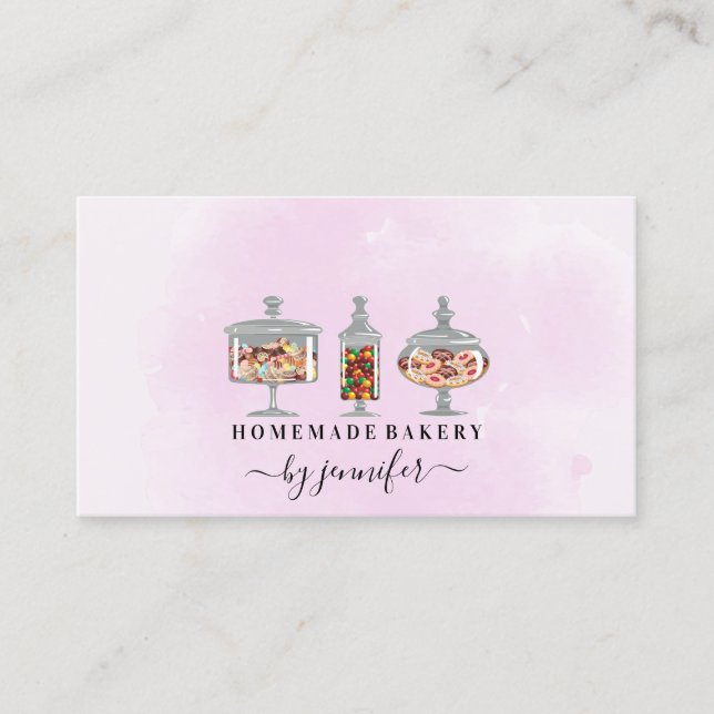 Sweet Treats Candy Bakery Jar Business Card (Front)