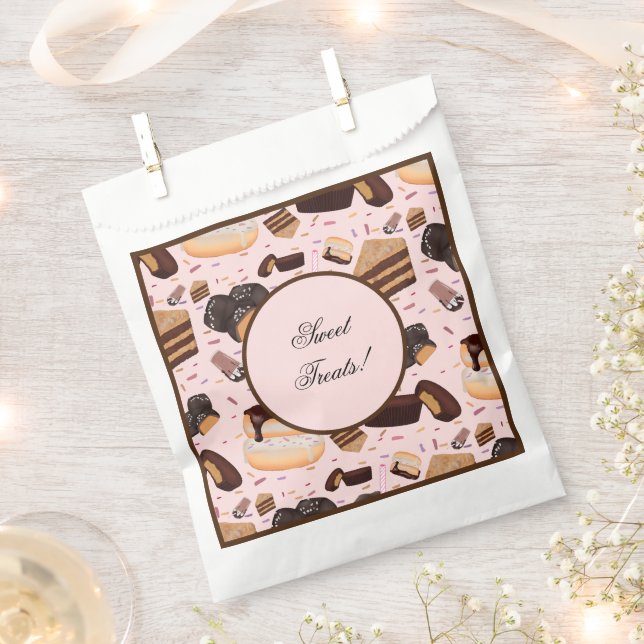 Sweet Treats Chocolate Doughnut Mocha Peanut Butte Favour Bag (Clipped)