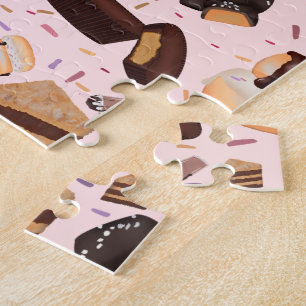 Sweet Treats Chocolate Doughnut Mocha Peanut Butte Jigsaw Puzzle