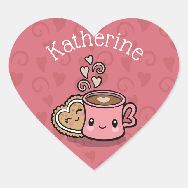 Sweet Treats Cocoa and Cookie Heart Sticker (Front)