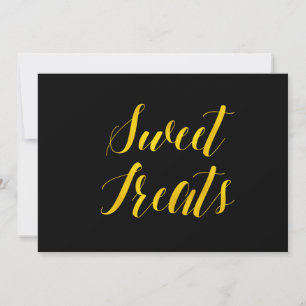 "Sweet Treats" Faux Gold Foil Chic Wedding Sign Invitation