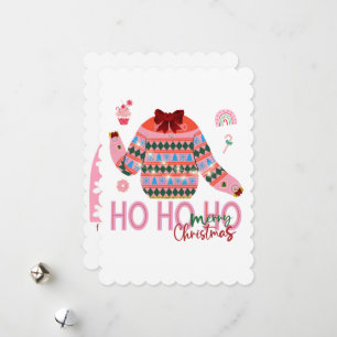 Sweet Treats Girls Ugly Christmas Sweater Holiday Card