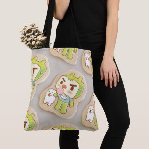 Sweet Treats: Iron T & Smiling Bichon Iced Cookies Tote Bag