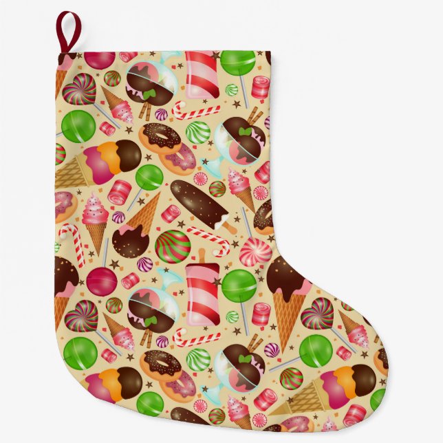 Sweet Treats Large Christmas Stocking (Front)