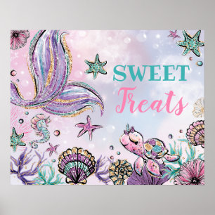 Sweet Treats Mermaid Birthday Under the Sea Baby Poster