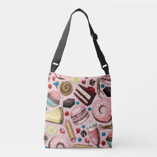 Sweet treats on pink crossbody bag