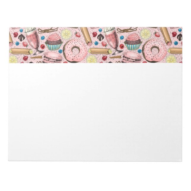 Sweet treats on pink notepad (Front)